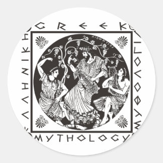Sticker Rond Mythologie grecque (noire)