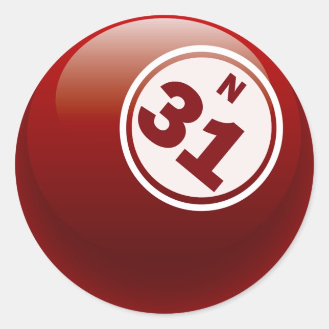 STICKER ROND N 31 BALLE BINGO (Devant)