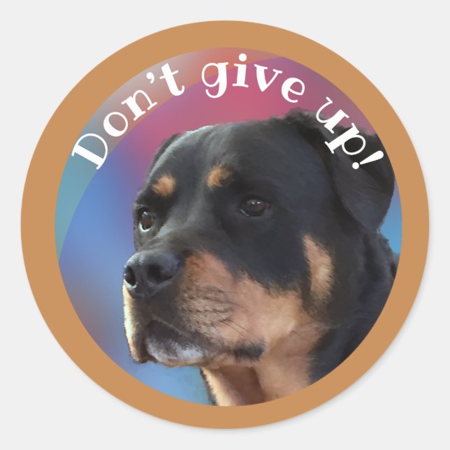 Sticker Rond N’abandonnez pas le chevalet rond Rottweiler class (Devant)