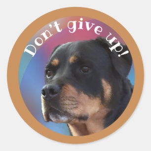 Sticker Rond N’abandonnez pas le chevalet rond Rottweiler class