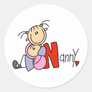 Sticker Rond N est pour Nanny