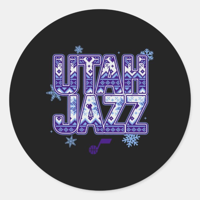 Sticker Rond N Utah Jazz Christmas Ugly Sweater  (Devant)