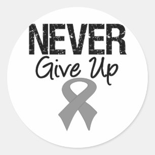 Sticker Rond N'abandonnez jamais (le cancer du cerveau)