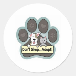 Sticker Rond N'achetez pas un chaton à chiots et chiots adorab