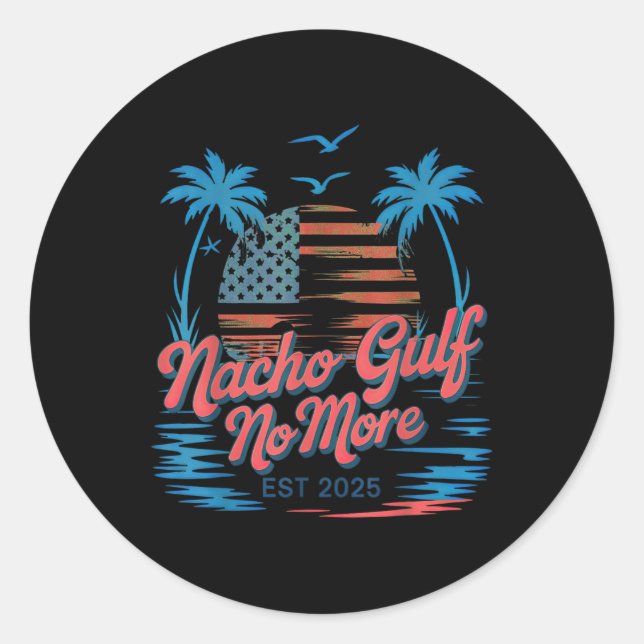 Sticker Rond Nacho Gulf No More Of America  (Devant)