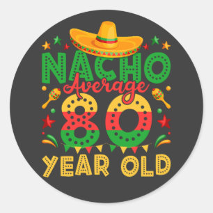 Sticker Rond Nacho Moyenne Cinco de Mayo 80 ans