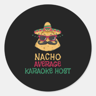 Sticker Rond Nacho Moyenne Karaoke Host Cinco De Mayo