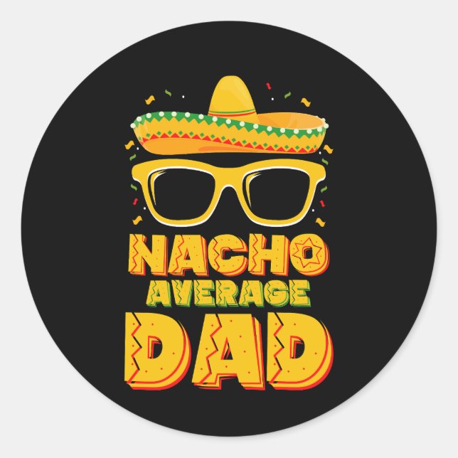 Sticker Rond Nacho Moyenne Papa Cinco De Mayo Famille Matching (Devant)