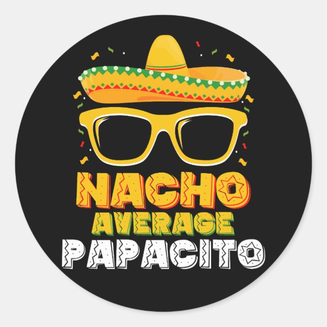 Sticker Rond Nacho Moyenne Papacito Papa Famille Cinco De Mayo (Devant)