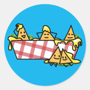 Sticker Rond Nachos Fromage fondu Jalapeno Nacho chips tortilla