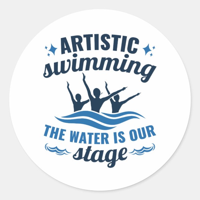 Sticker Rond Nage Artistique L'Eau Synchronisée Est Notre Étape (Devant)