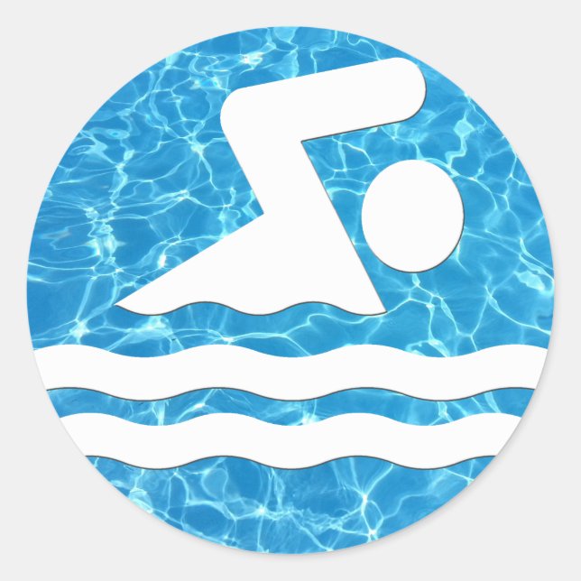 Sticker Rond Nage Decal nager dans l'eau de la piscine nage et  (Devant)