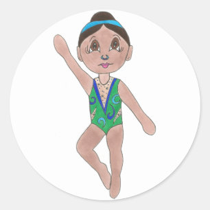 Sticker Rond Nage synchronisé fille Synchro nage Sports