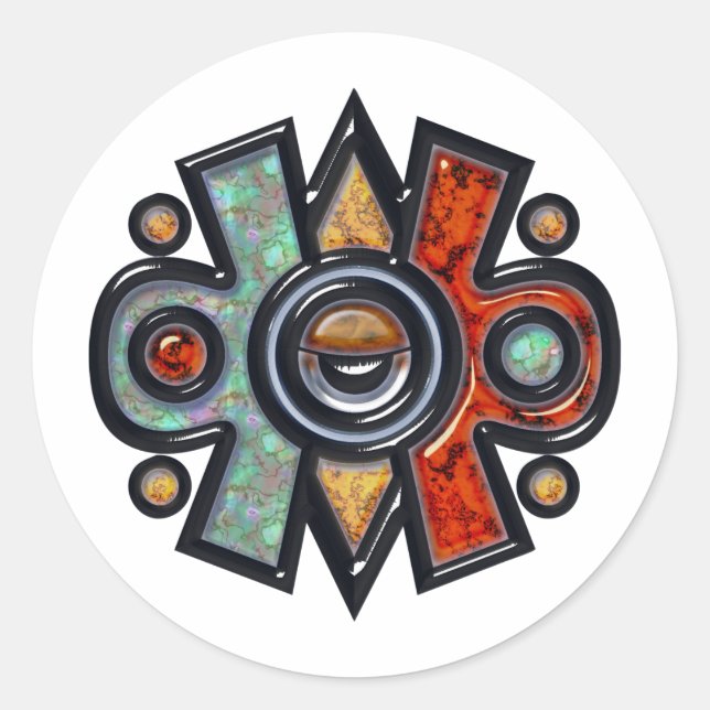 Sticker Rond Nahui Ollin (Devant)