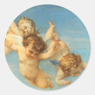 Sticker Rond Naissance de Vénus, détail des Anges par Alexandre