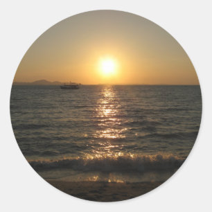 Sticker Rond Naklua Beach Sunset .. Pattaya, Chonburi, Thaïland