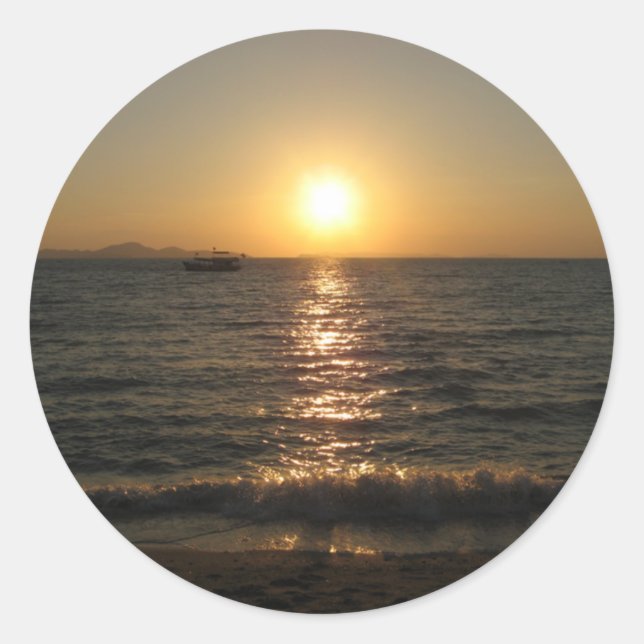 Sticker Rond Naklua Beach Sunset .. Pattaya, Chonburi, Thaïland (Devant)