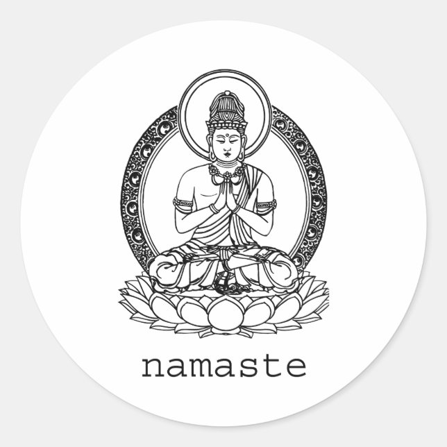 Sticker Rond Namaste (Devant)