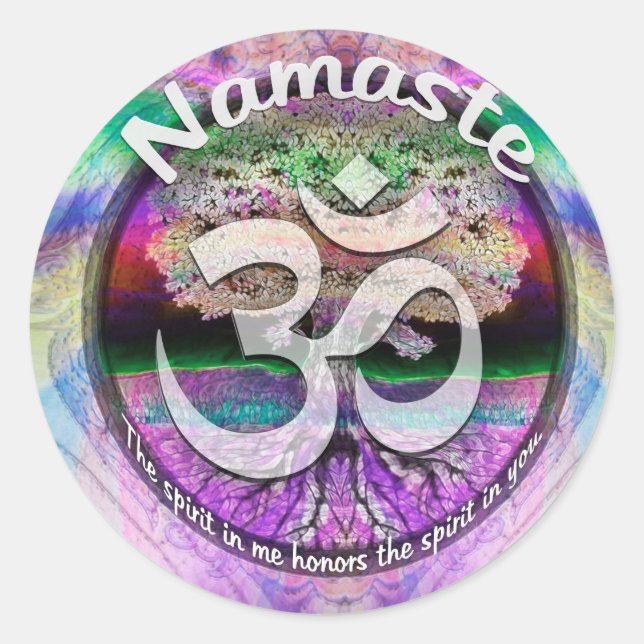 Sticker Rond Namaste (Devant)