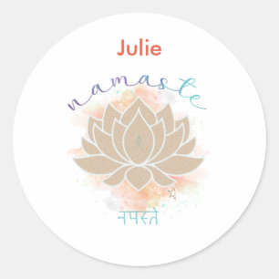 Sticker Rond Namaste et Lotus Design