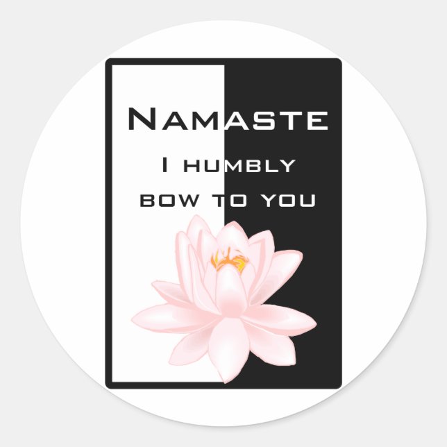 Sticker Rond Namaste - Je vous salue humblement (Devant)