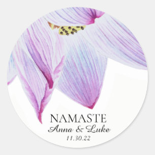 Sticker Rond *~* Namaste Pink Magenta & Blue Lotus