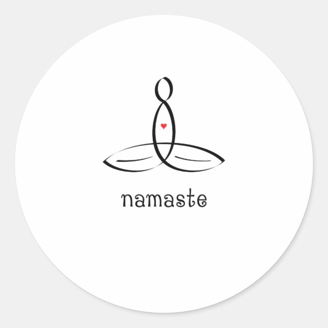 Sticker Rond Namaste - Style Fancy Noir (Devant)