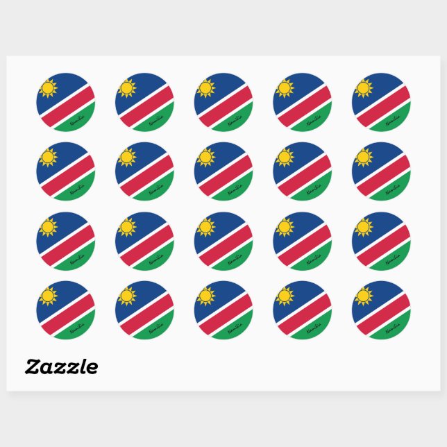 Sticker Rond Namibie & drapeau namibien patriotes, vacances / s (Feuille)