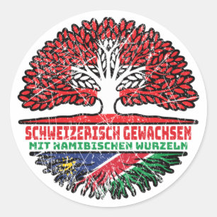 Sticker Rond Namibie Namibisch Schweizer Schweiz Baum Wurzel