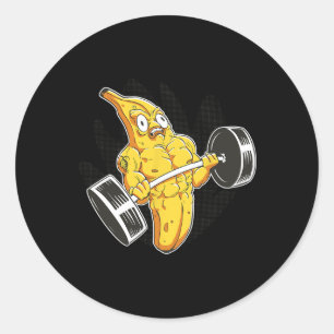 Sticker Rond Nana bodybuilder soulève des poids Bodybuildin drô