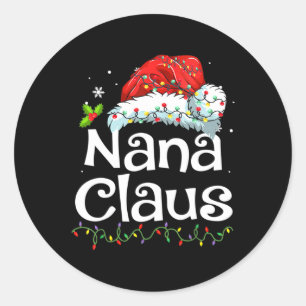 Sticker Rond nana claus chemise noël pyjama famille appariement