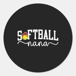 Sticker Rond Nana de softball Grand-mère Nana d'un joueur de so