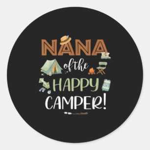 Sticker Rond Nana du Happy Camper Premier Anniversaire Camping