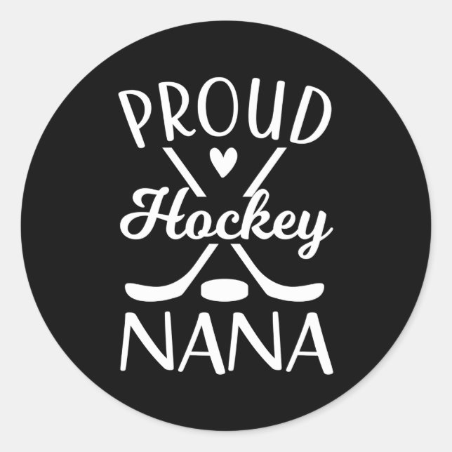 Sticker Rond Nana Grand-Mère De Hockey Sur Glace Nana (Devant)