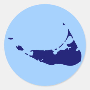 STICKER ROND NANTUCKET DE MARINE PERSONNALISABLE
