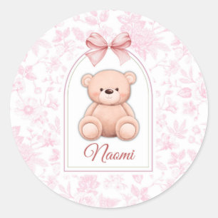 Sticker Rond Naomi   Conception personnalisée d'ours en peluche