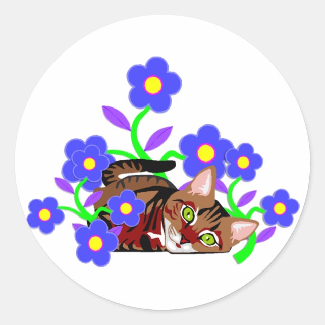 Sticker Rond Nap de chat (Devant)