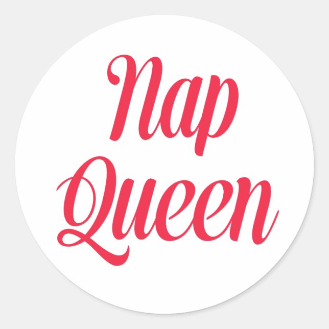 Sticker Rond Nap Queen rose cerisier rouge (Devant)