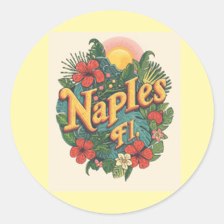 Sticker Rond Naples florida dreaming 