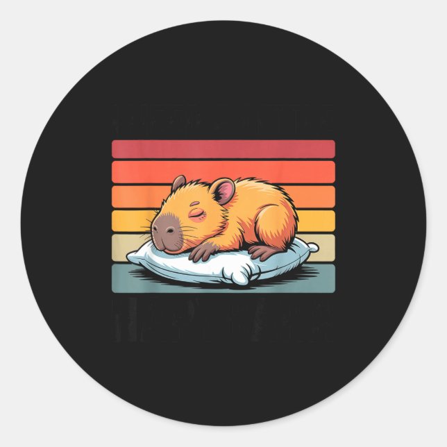 Sticker Rond Napybara For Men Women Cute Capybara Sleeng Nap Lo (Devant)