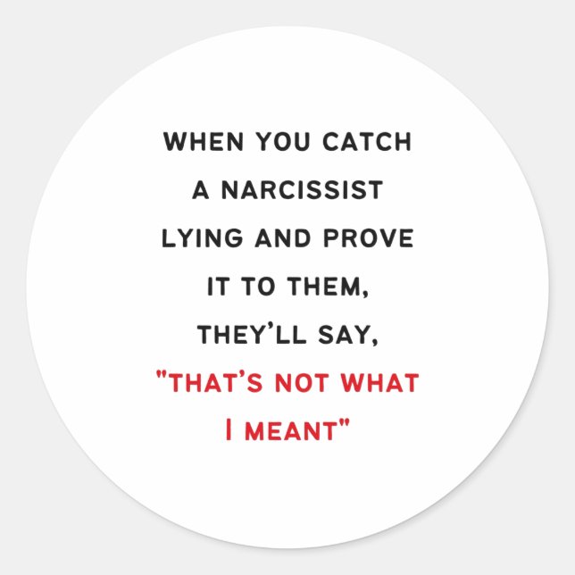 Sticker Rond Narcissist Gaslighting (Devant)
