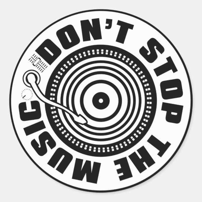 STICKER ROND N'ARRÊTE PAS LA MUSIQUE (Devant)
