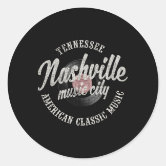 Sticker Rond Nashville Music City Vinyl
