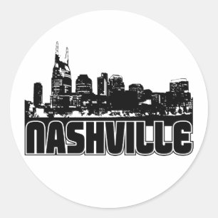 Sticker Rond Nashville Skyline