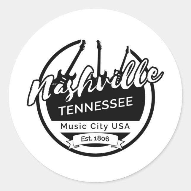 Sticker Rond Nashville Tennessee (Devant)
