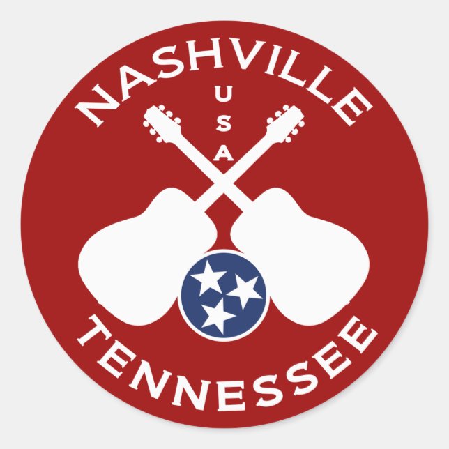 Sticker Rond Nashville, Tennessee, États-Unis (Devant)