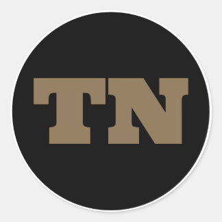 Sticker Rond Nashville (TN) - Noir x Or x Blanc