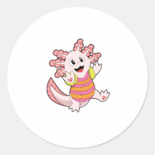 Sticker Rond Natation Axolotl
