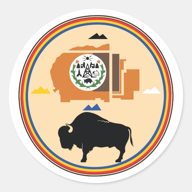 Sticker Rond Nation navajo - sceau de la nation navajo (Devant)