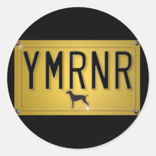 Sticker Rond Nation Weimaraner : Plaque de licence YMRNR